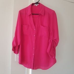 Women's Express Button Down Shirt Pink